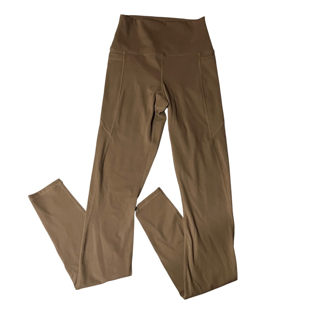 Mocha‎ Brown High Waisted Athletic Leggings with Pockets X-Tall Small